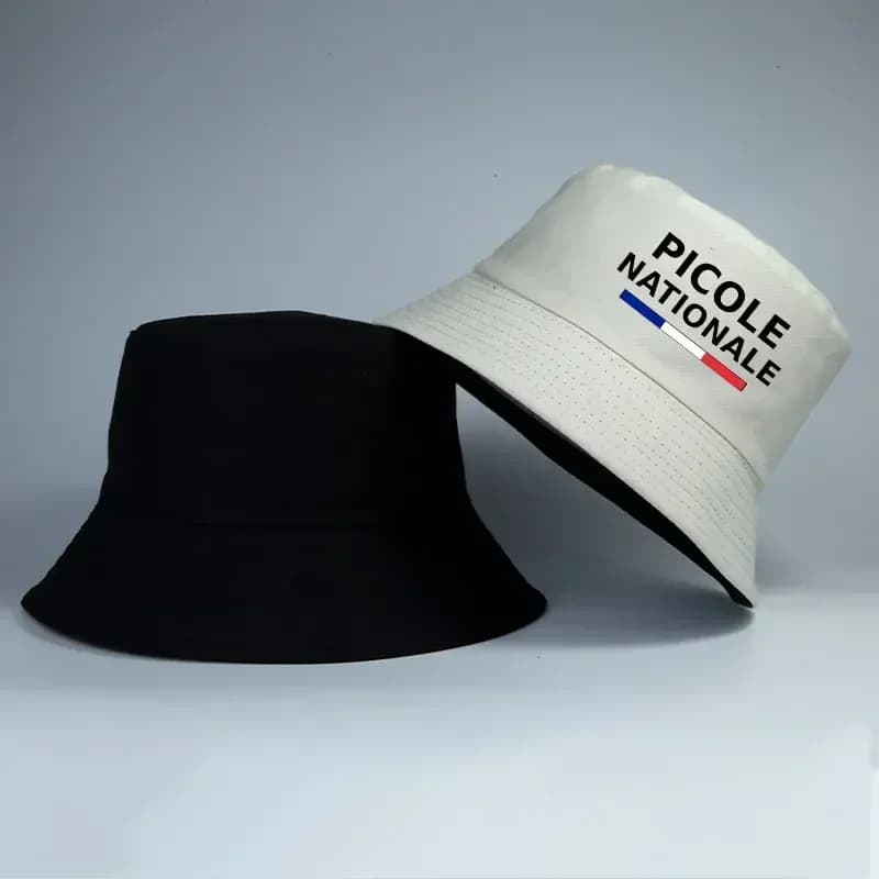 Picole Nationale-Chapeau Réversible E27 Unisexe, Design Français, Casquette de Pêche en Coton, Plein