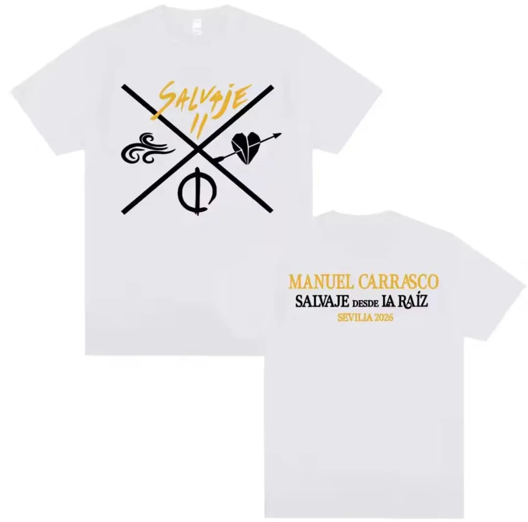 T-shirts graphiques de haute qualité Manuel Carrasco Salvaje Desde La Raiz Sevilla 2026 pour hommes