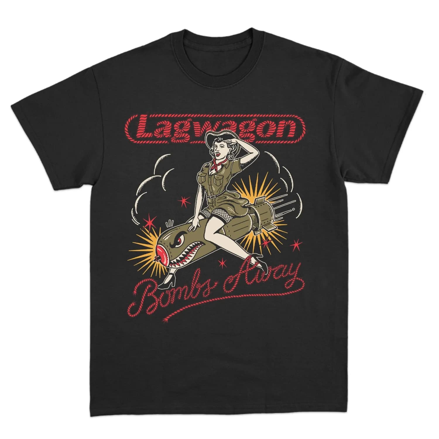 T-shirt pour homme Hip Hop américain Lagwagon Band Cotton Black Print Overszied Short Sleeves Man