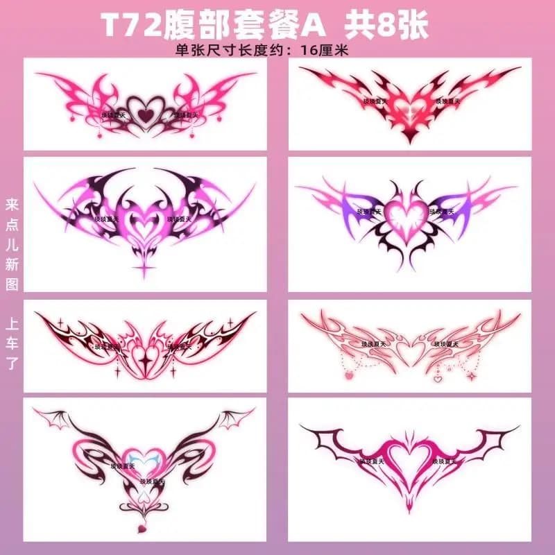 Ensemble de faux tatouages succube sexy pour femme, tatouage temporaire durable, tatouages d'art de