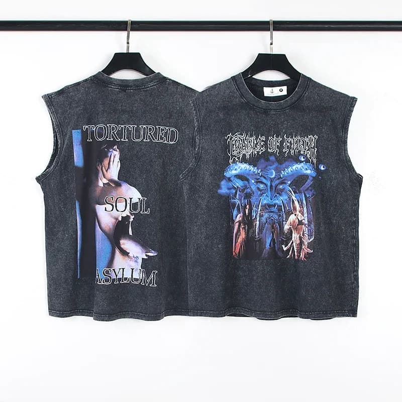 Yao-Streetwear en coton graffiti Saint of Michael pour hommes, vêtements d'été, t-shirts précieux dé