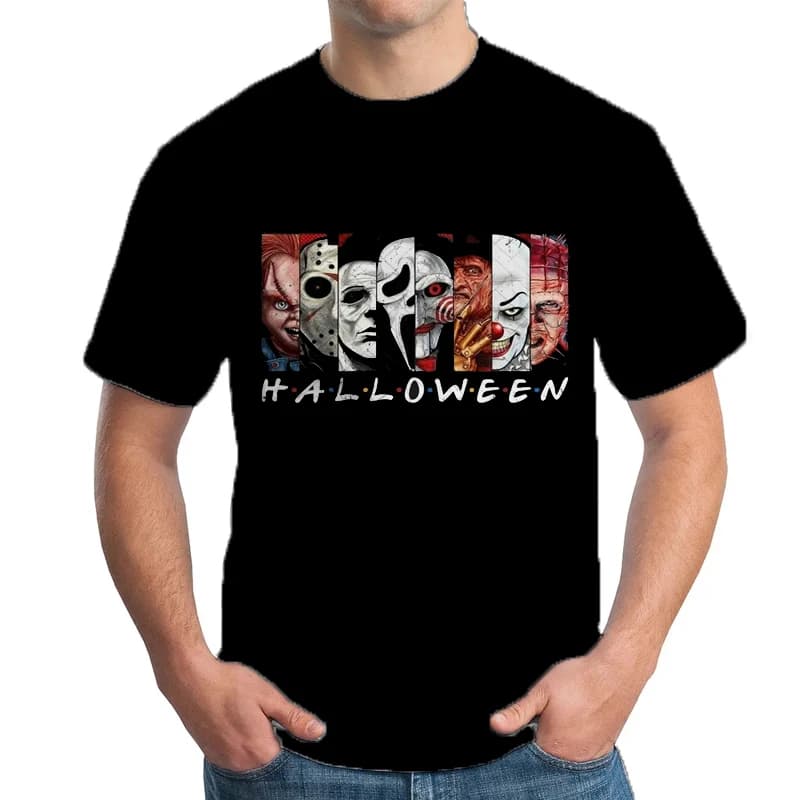 Hommes Halloween T-Shirt tendance vêtements gothique Streewear homme Hip Hop hauts Clown graphique t