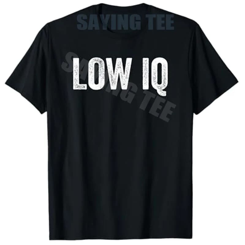 T-shirt humoristique et sarcaste sur le thème des memes 'Faible QI', style Y2K, streetwear personnal