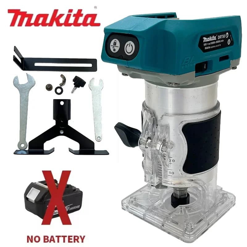 Makita DRT50 Défonceuse sans fil rechargeable, outil de rainurage sans balais, machine de fraisage e