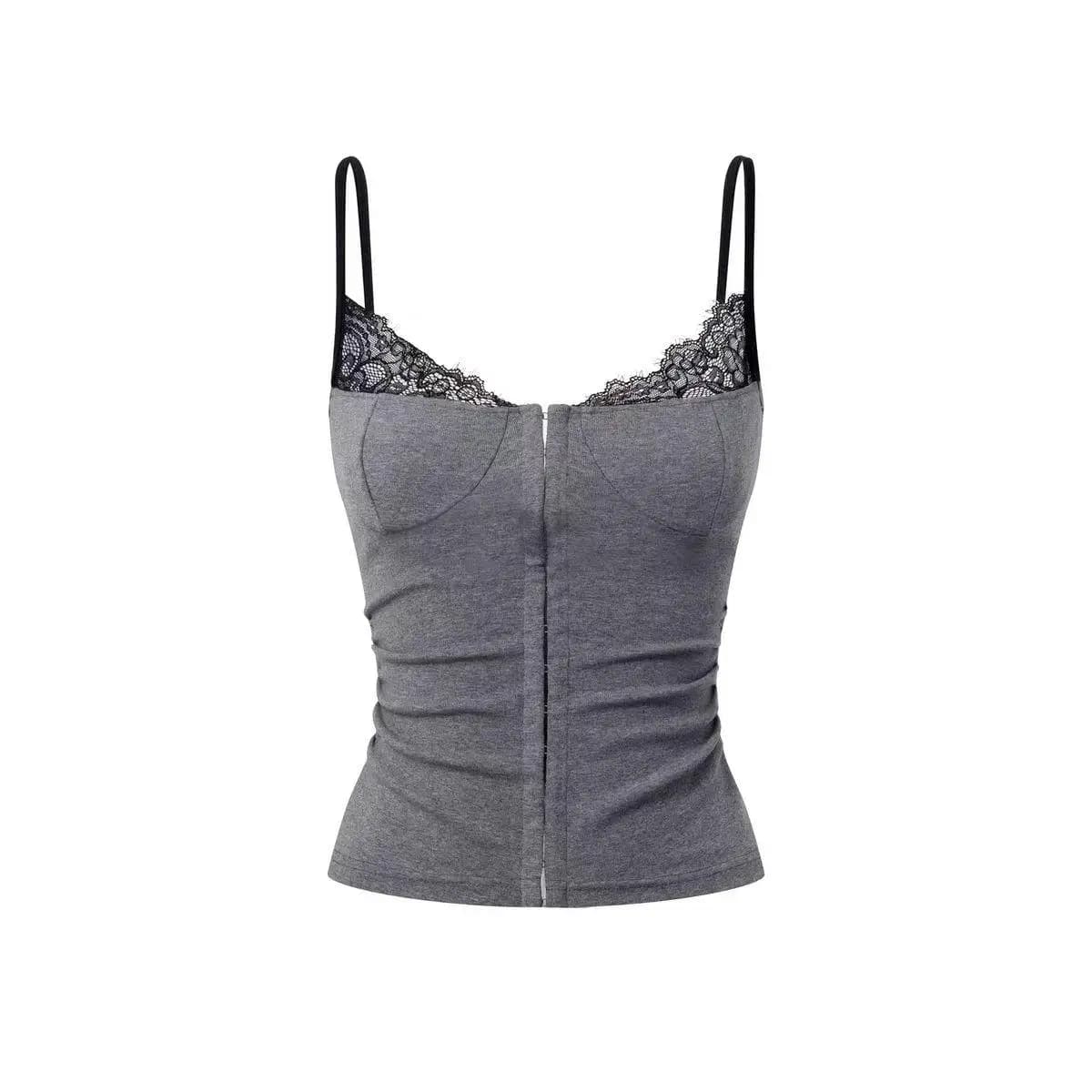 Yedinas Patchwork dentelle Camis sans manches été hauts Streetwear Sexy & Club débardeurs 2000s vête