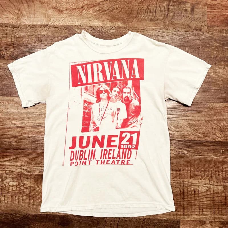 T-Shirt classique avec Logo rouge du groupe de Rock Nirvana, 100% coton, t-shirt graphique pour homm