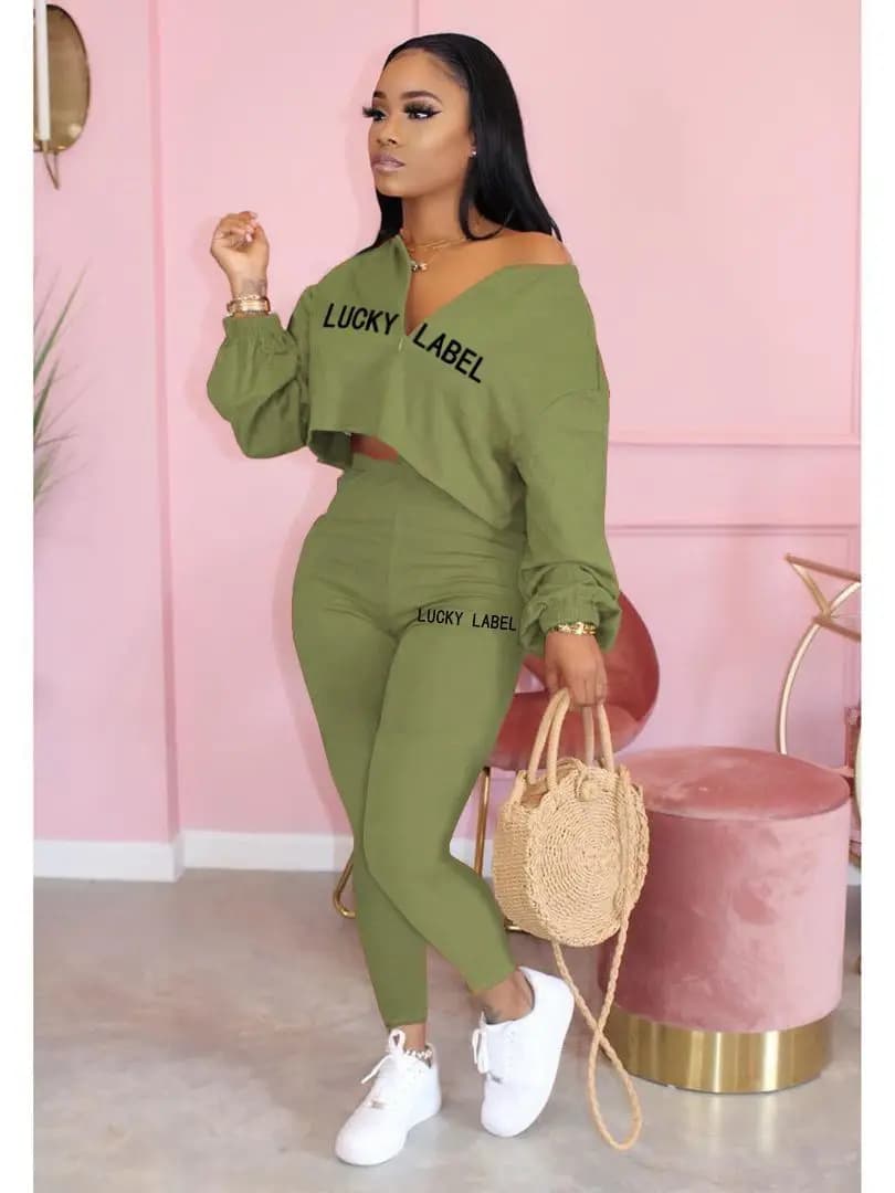 Vêtements de détente décontractés à taille élastique pour femmes, vêtements d'automne, impression de
