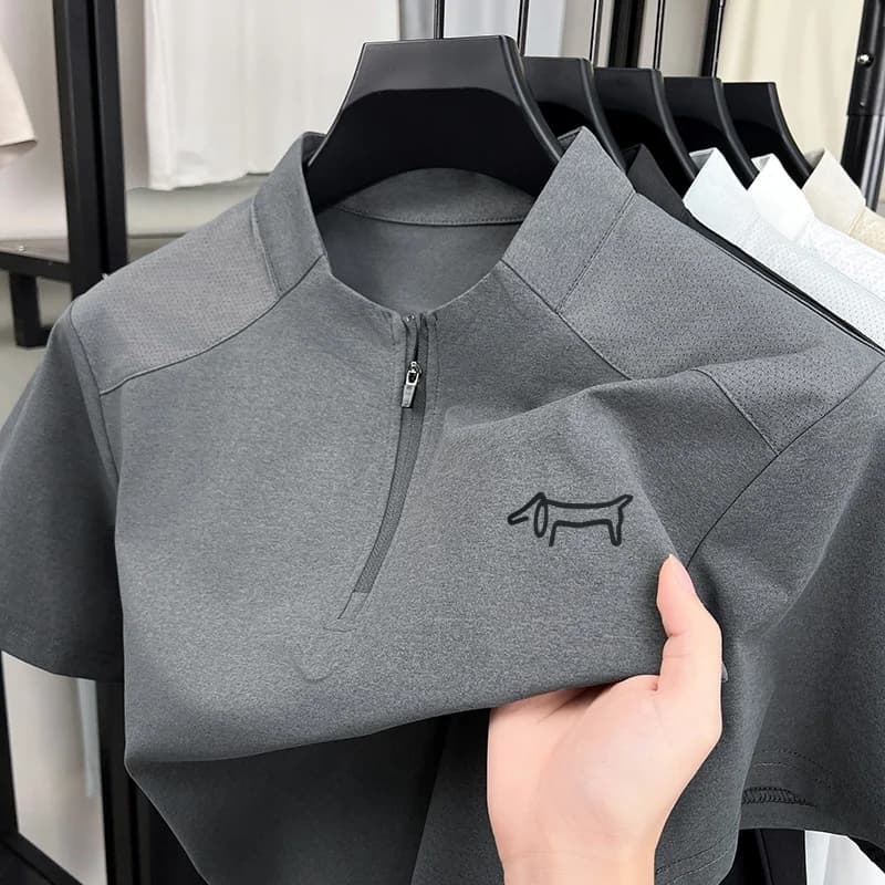 T-shirt imprimé de marque de créateur pour homme, confortable, à manches courtes, couleur unie, col