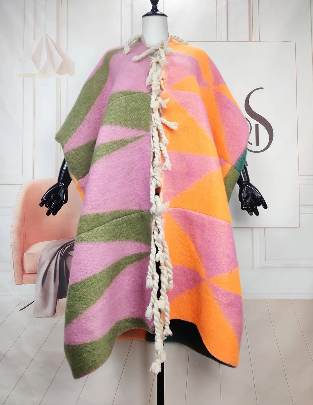 Mode hiver chaud ouvert devant kimonos surdimensionné dame africaine chaud flou longs Cardigans duba