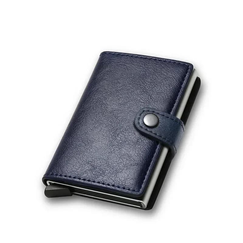 Rfid porte-carte de crédit hommes portefeuilles de luxe petit portefeuille intelligent en métal affa