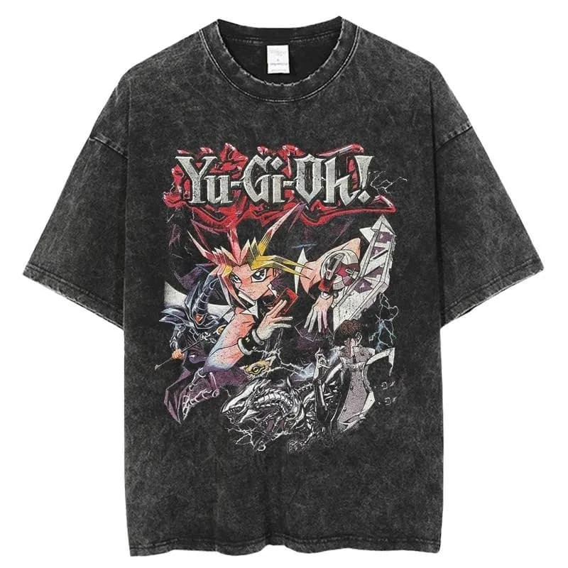 Anime Yu Gi Oh Yami Yuugi Cool graphique T-shirt hommes Manga surdimensionné t-shirts lavé coton T-s