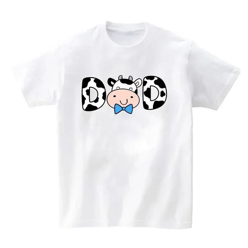 Look familial maman et moi vêtements correspondant été vache impression famille vêtements mère fille