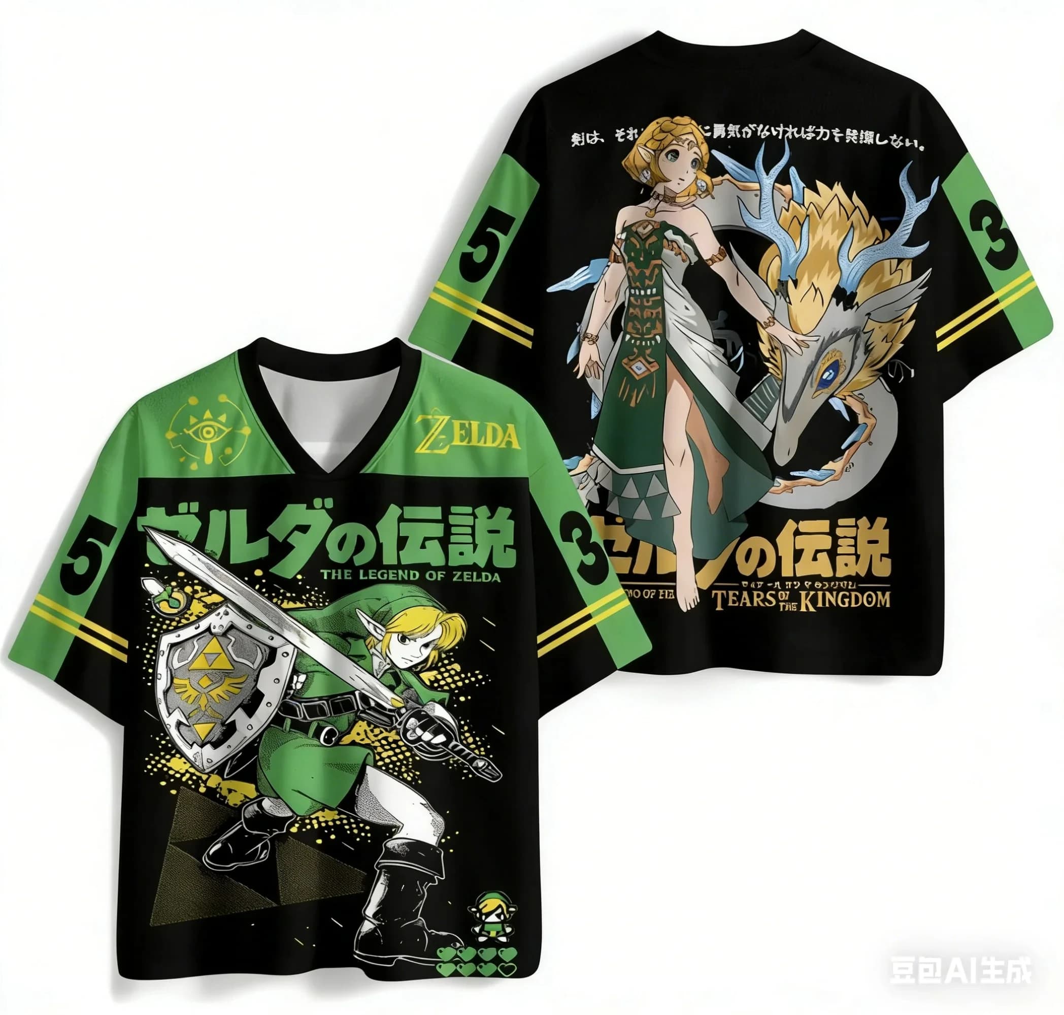 T-shirt en jersey The Legend of Zelda Tears of The Kingdom, impression 3D, Link Zelda, streetwear, c