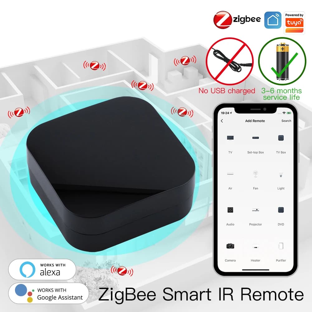 MOES Tuya ZigBee télécommande IR intelligente télécommande infrarouge universelle pour maison intell