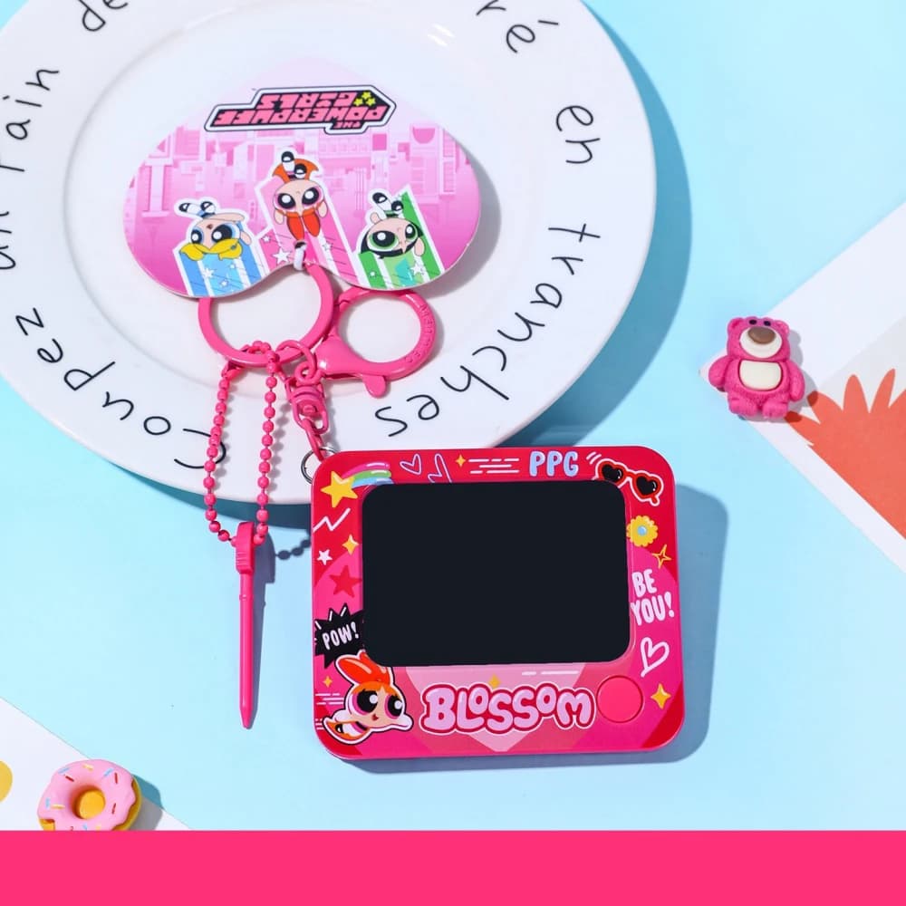 Authentique Porte-clés Planche à Dessin Miniature Les Powerpuff Girls, Accessoire de Dessin Animé, C