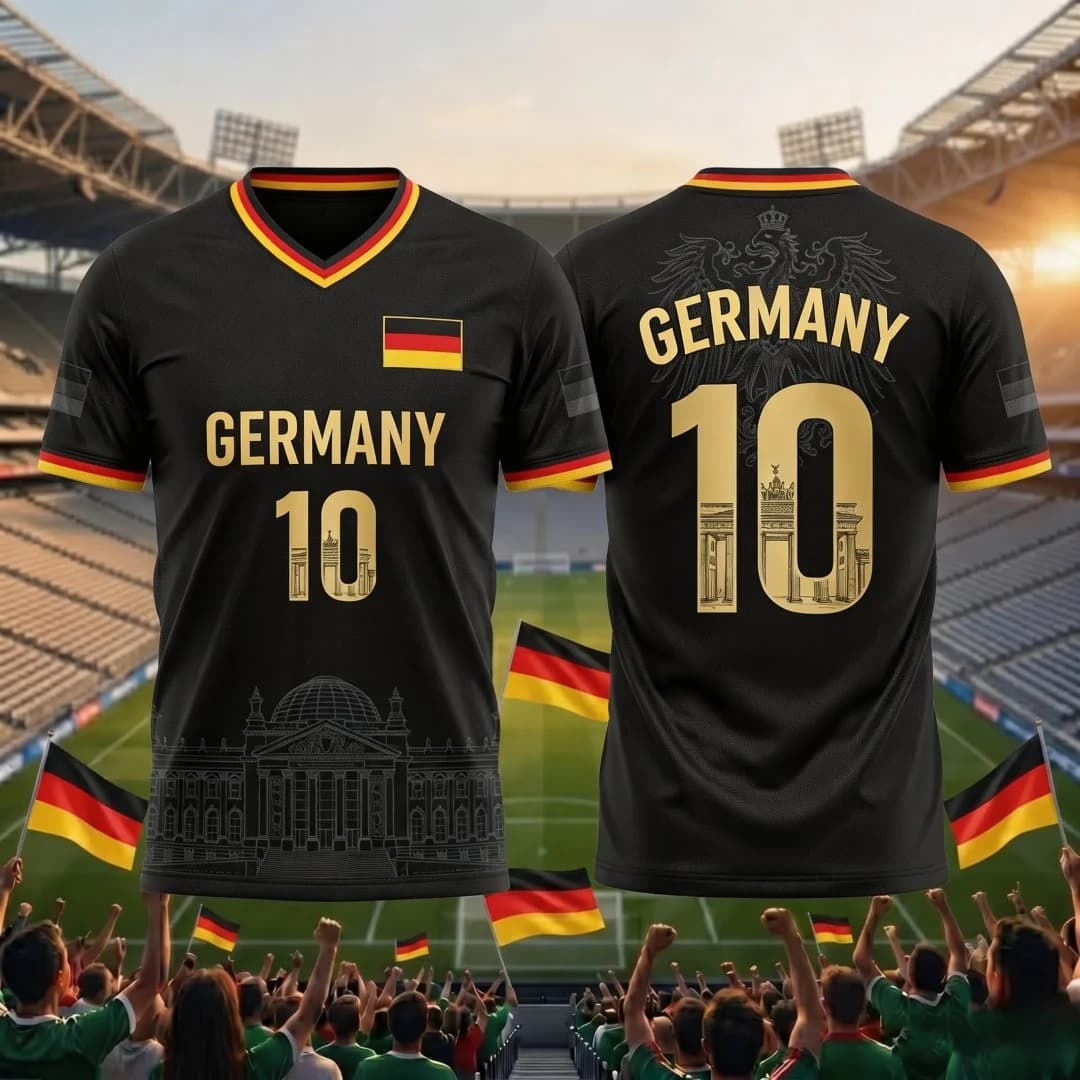 Maillot de football Allemagne 2026 – Cadeau pour les fans de l'équipe nationale – T-shirt sport d'ét