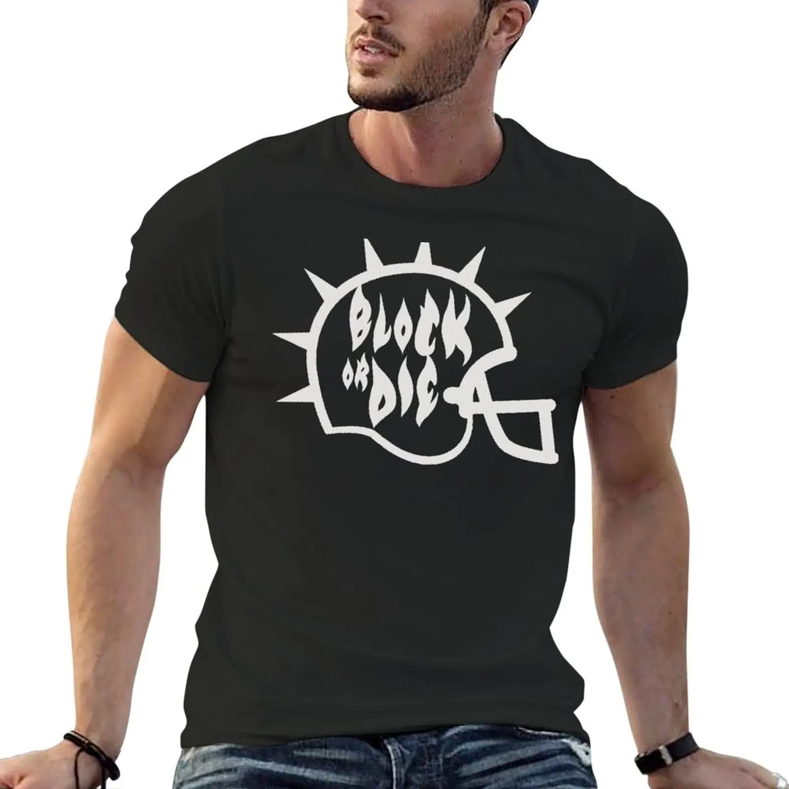 T-shirt ajusté Bloodbowl Helmet pour hommes, vêtements noirs esthétiques, médicaments mignons