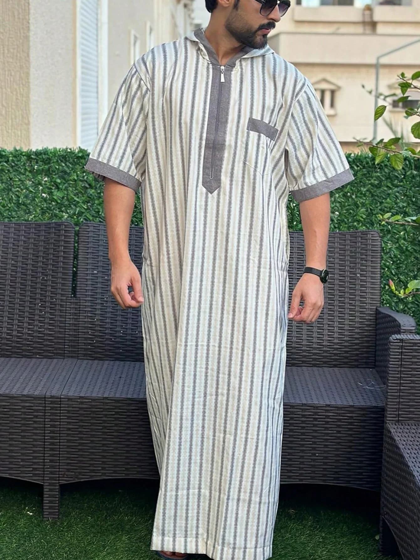 Boubou Jalabiyas Jubbah brodé traditionnel pour hommes, Thobe musulman, Thobes marocains, vêtements