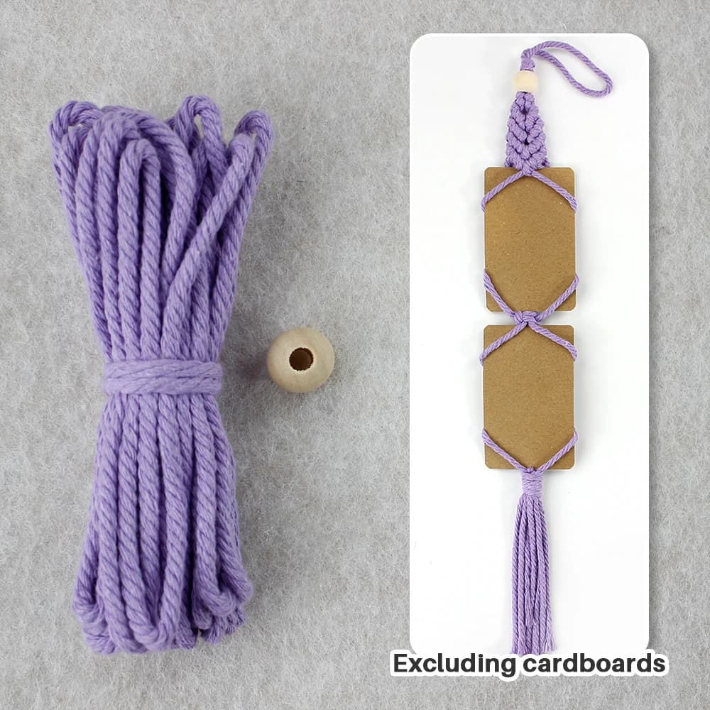 Kit de macramé bohème pour pendentif photo, pack de matériaux DIY, cadre photo en polyester fait mai