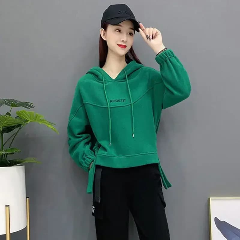 Sweats à capuche coréens pour femmes, Baggy At, Top Graphic Fashion, OuterChester 2000s E Coat, Styl