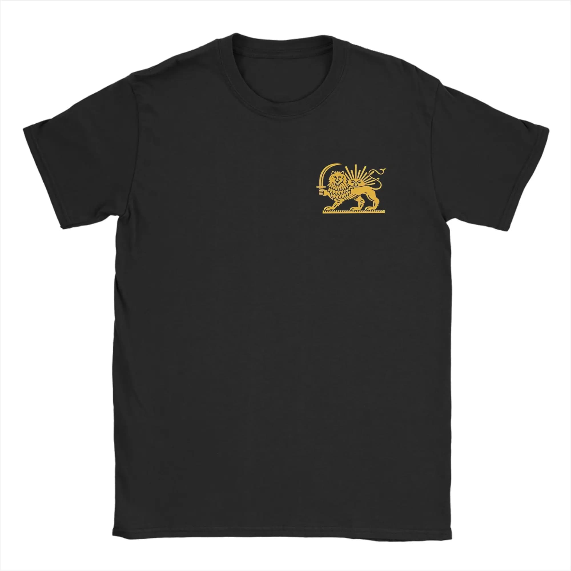 T-shirt en coton 100% pour homme, symbole national iranien du lion et du soleil, Perse, t-shirts amu
