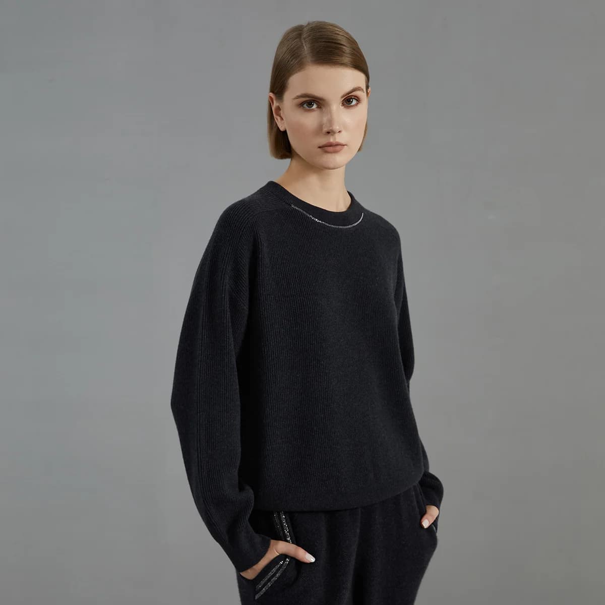 Pull tricoté pour femme, 100% laine mérinos, marque de luxe, vêtements d'automne, BC734