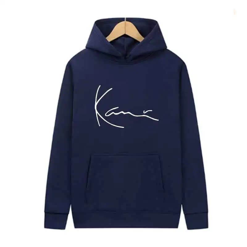 Hommes bleu blanc tendances de la mode sweat à capuche imprimé décontracté Streetwear sport Jogging