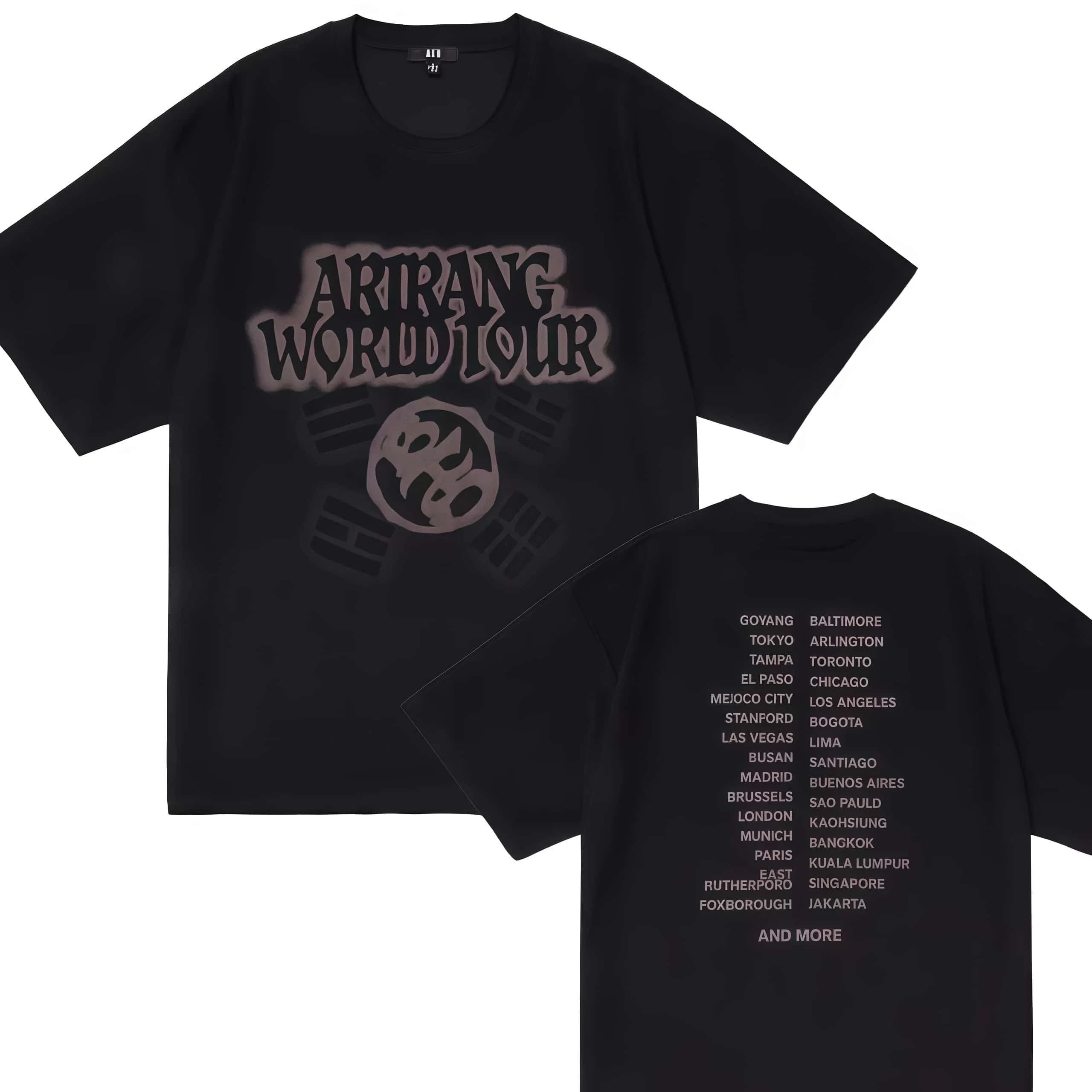 T-shirt unisexe en coton à motif imprimé 2026 BTS World Tour, style streetwear été pour hommes et fe