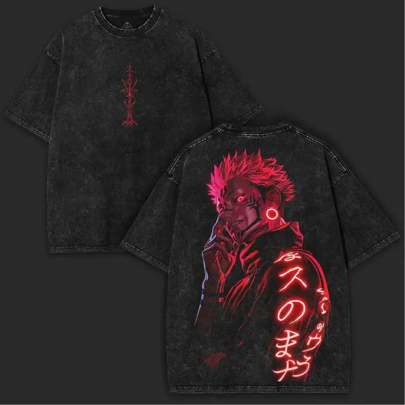 Manga Jujutsu Kaisen T-shirt pour hommes vêtements Ryomen Sukuna graphique à manches courtes t-shirt