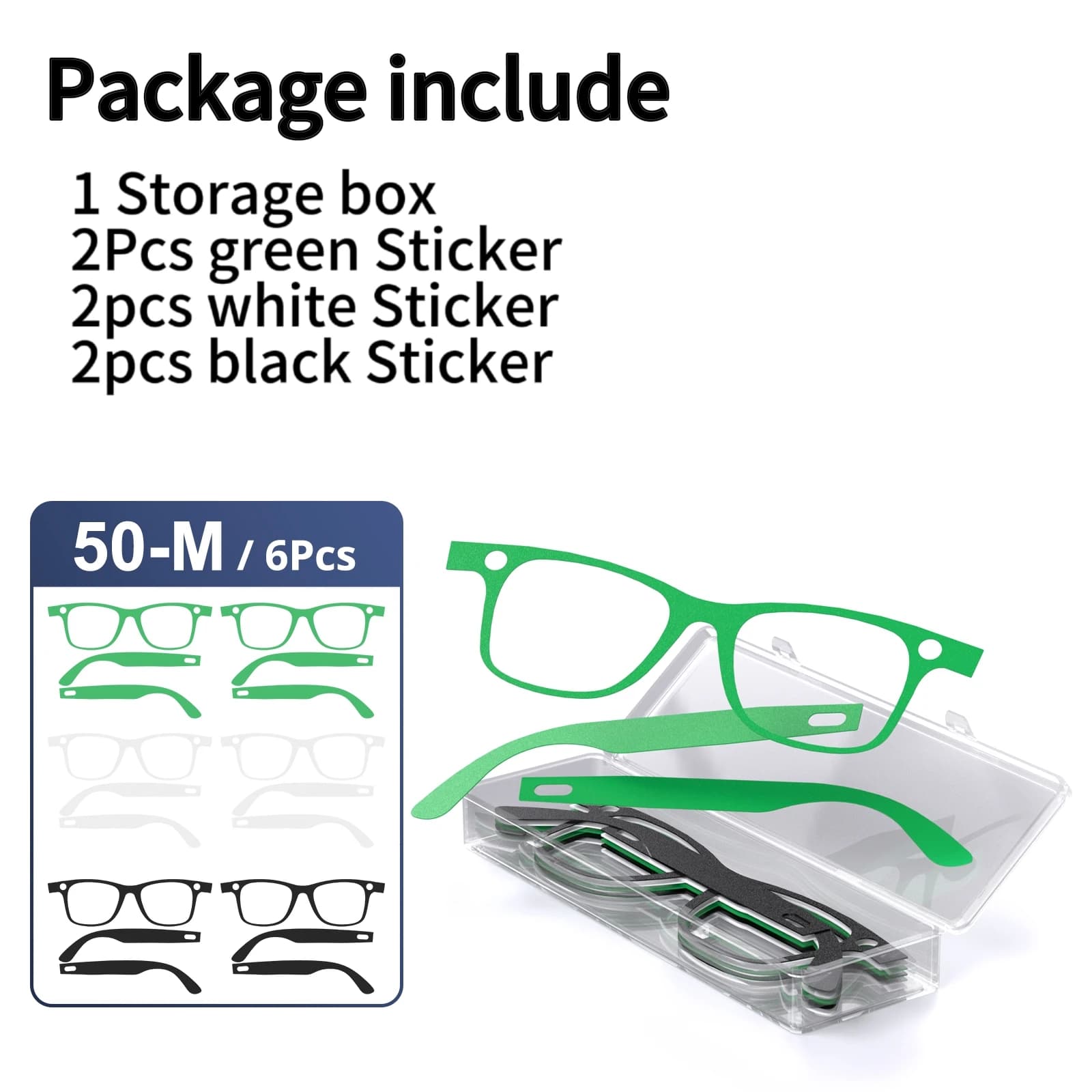 Ensemble d'autocollants tendance pour lunettes Ray Ban Meta, 6 pièces, compatibles M L, Wayfarer, ac