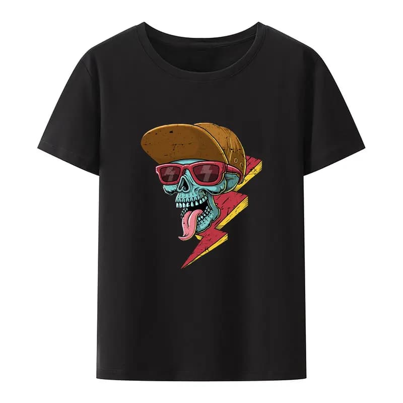 Drôle squelette dessin animé graphique t-shirt Hip Hop rue mode Hipster chemise créative été tendanc