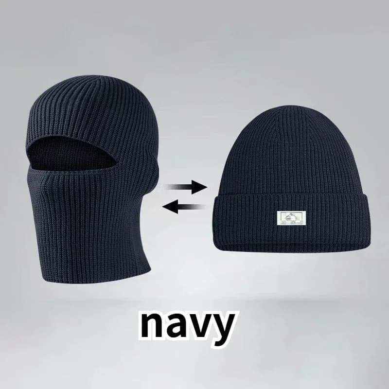 Cagoule d'hiver 2 en 1 pour hommes et femmes, bonnet tricoté, masque complet, chaud, Ski, tactique,