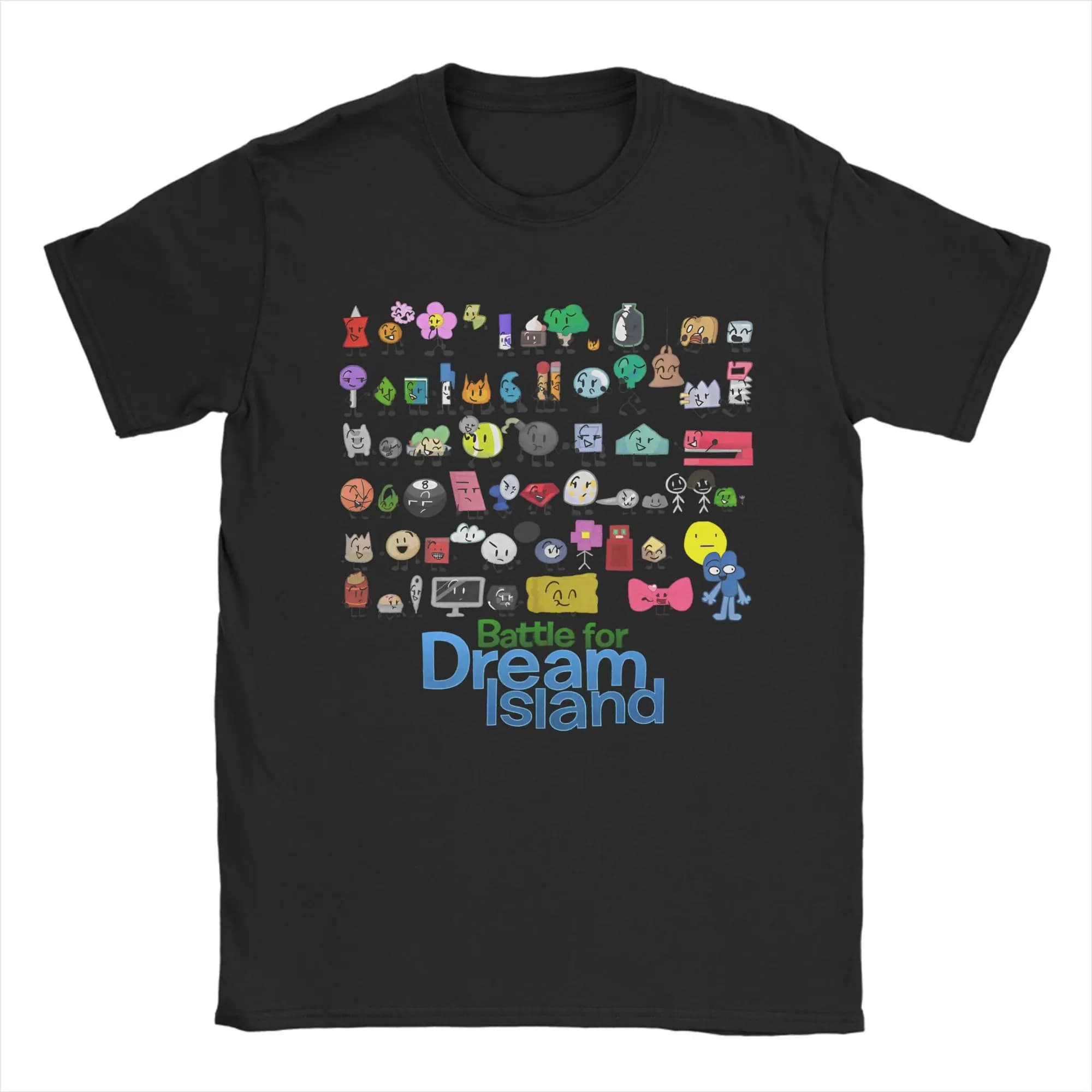 Loisirs BFDI bataille pour Dream Island T-Shirts hommes col rond coton T-Shirts dessin animé à manch