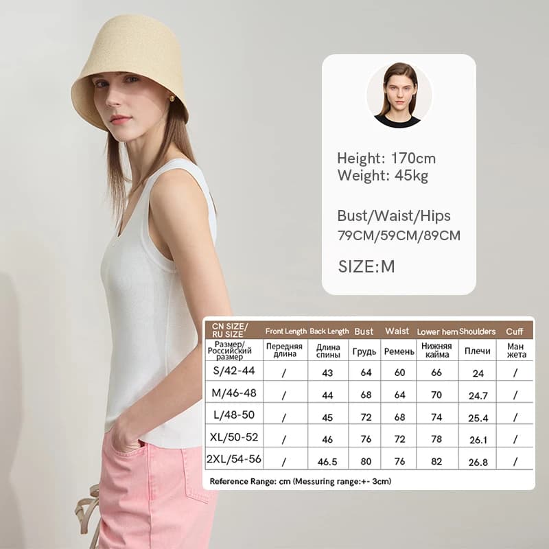 AMII minimaliste été nouveau Camisole femmes 2025 solide col en U sans manches décontracté hauts fem