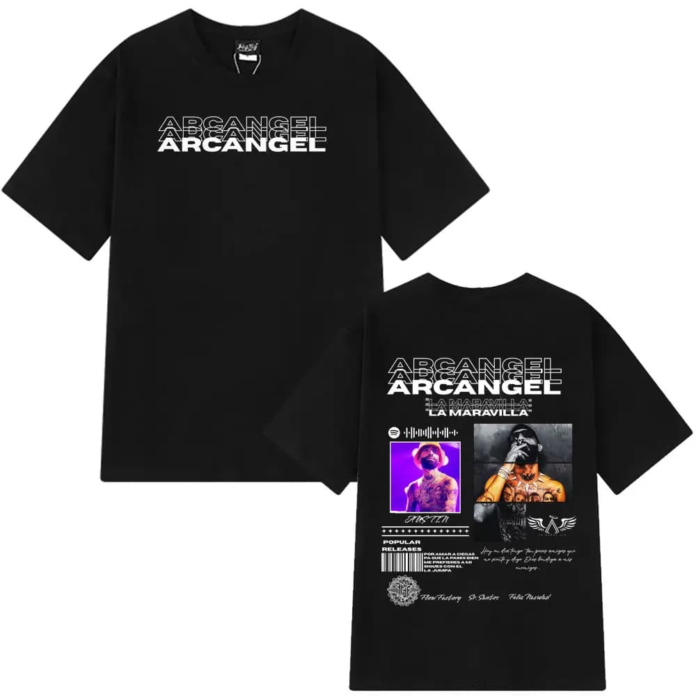 T-shirt de la tournée d'album du rappeur Arcangel pour hommes et femmes, mode hip-hop, t-shirt à man