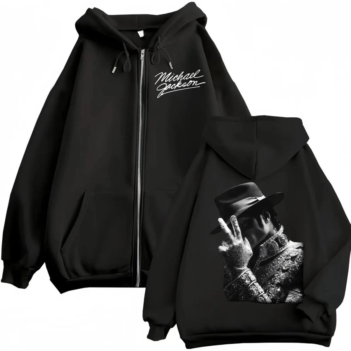 Sweat-shirt à capuche avec fermeture éclair pour hommes et femmes, classiques des années 90, Michael
