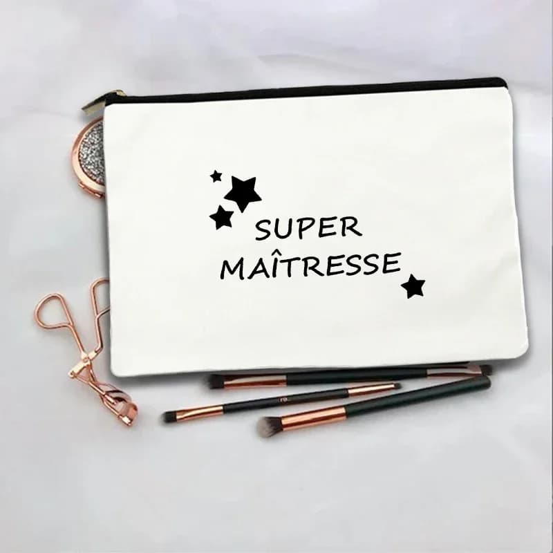 Sac à cosmétiques pour femmes, cadeaux pour enseignants, merci, maîtresse, sacs de maquillage imprim