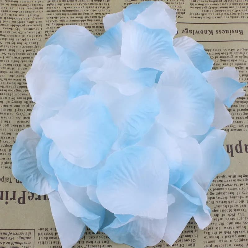 Saphir bleu Royal, plusieurs fleurs colorées en soie, pétales de Rose, ornement de Banquet de mariag
