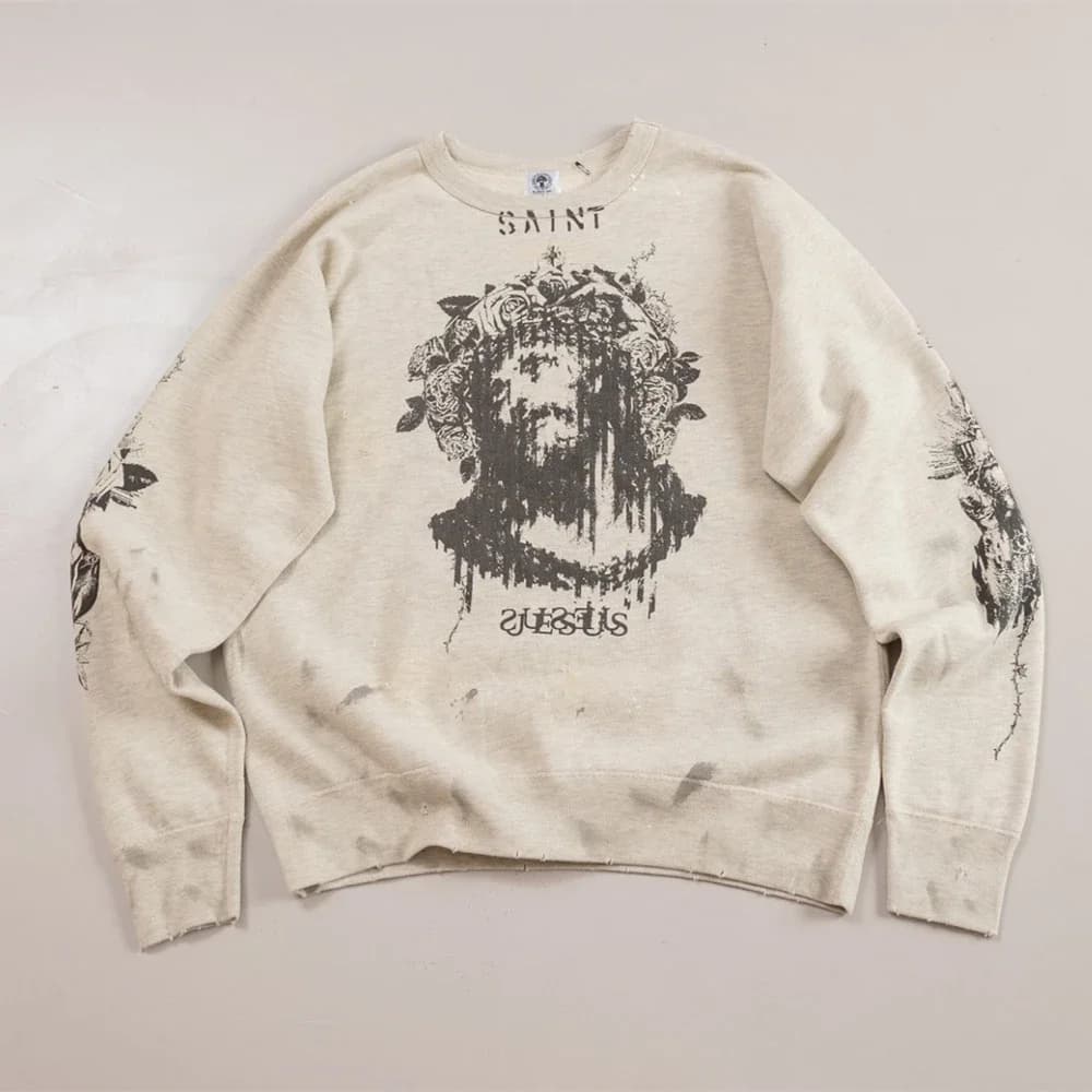 Yao mode Saint de Michael Graffiti imprimé pull de luxe Streetwear surdimensionné Y2k haute qualité