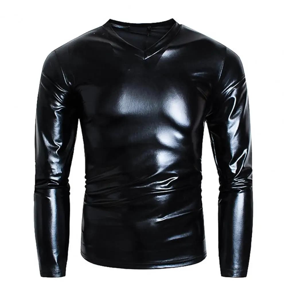 T-Shirt à Manches sulfet Col en V pour Homme, Vêtement Brcorporelle, Solide, Coupe Cintrée, pour Doc