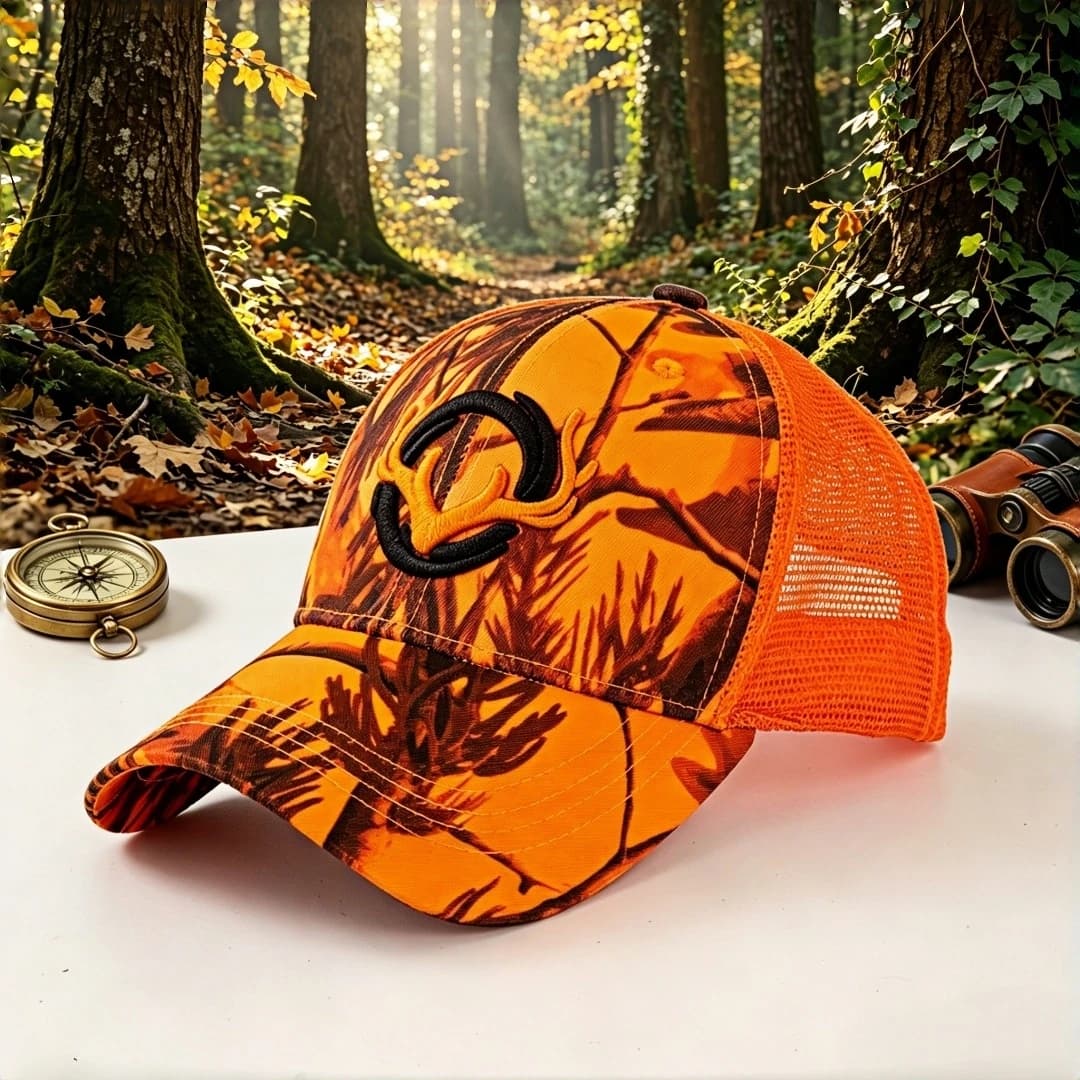 Casquette de baseball en maille brodée motif camouflage de cerf pour la chasse et la pêche en plein