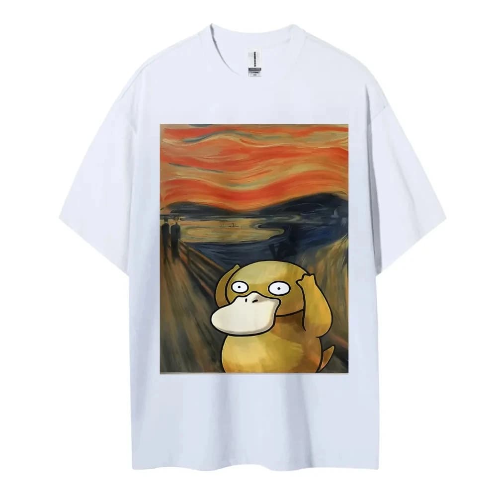 T-shirt imprimé à manches courtes sur le thème de l'animation Pokémon pour hommes, femmes et enfants