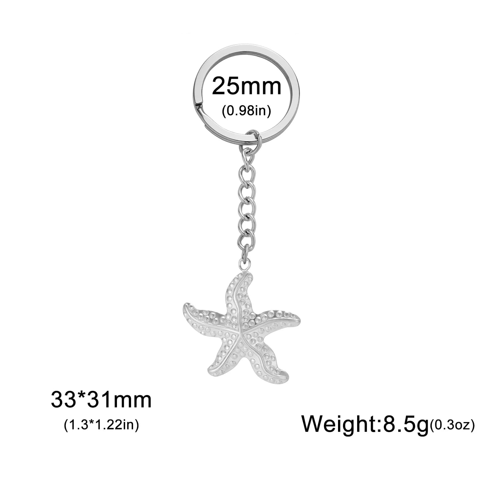 Amaxer – porte-clés pendentif étoile de mer pour femmes et hommes, accessoire de clé de voiture, cha