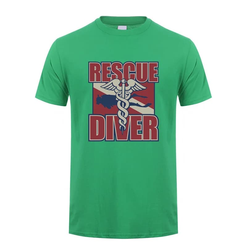 Rescue Diver plongée sous-marine T-shirt graphique été hommes coton haut à manches courtes cadeaux T