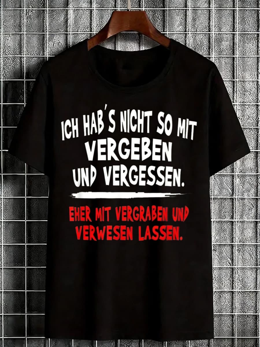 T-shirt pour homme avec motif humoristique et lettres, style streetwear décontracté, coupe oversize,