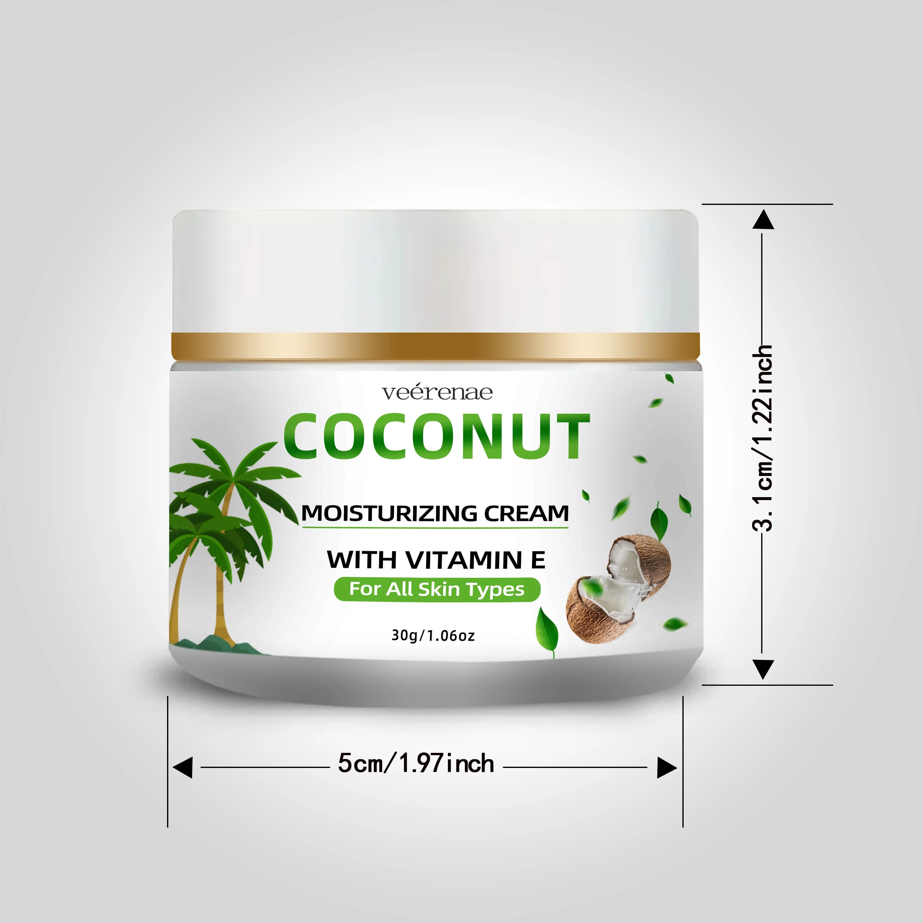 Crème à la noix de coco Vérenae : hydratation et raffermissante intenses, tous types de peau, légère