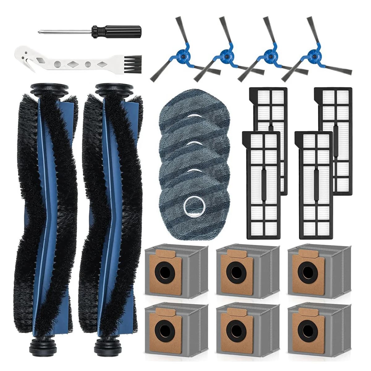 Accessoires pour aspirateur robot Omni Fy X10 Pro, brosses, tampons de vadrouille, sacs à poussière