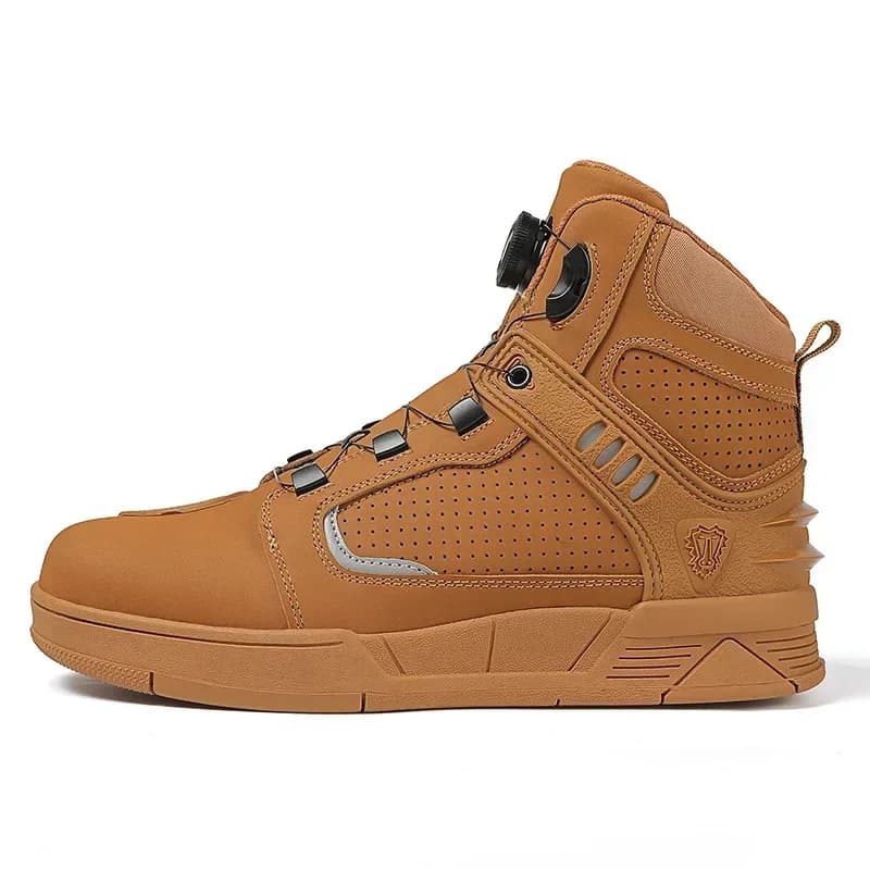Bottes de Motard en Cuir Microcarence pour Homme, Chaussures de Motocross, Anti-alde, Équipement
