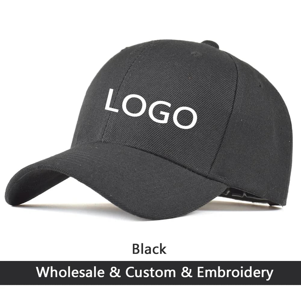 Casquettes et chapeaux de baseball brodés personnalisés, logo ou texte personnalisés, idéaux pour le
