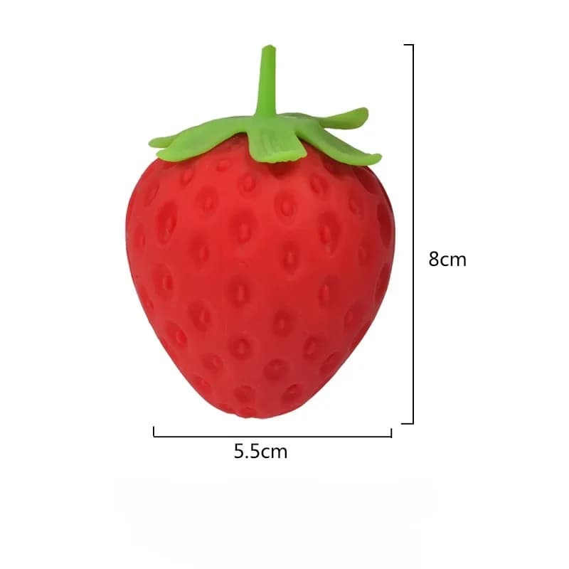 1 pièce de balle anti-stress en forme de fraise à presser, avec simulation musicale, jouet pour enfa